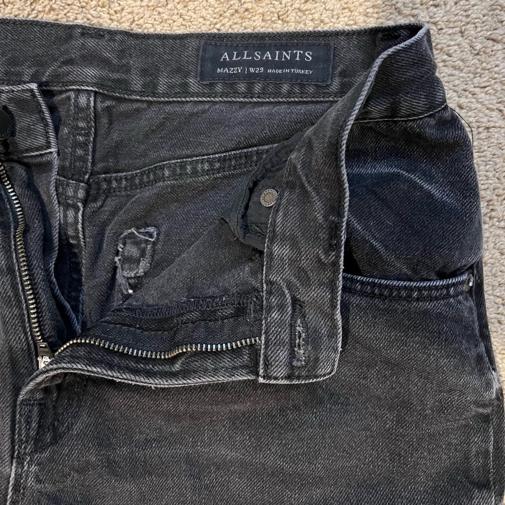 All Saints Distressed Hem Ankle Jean